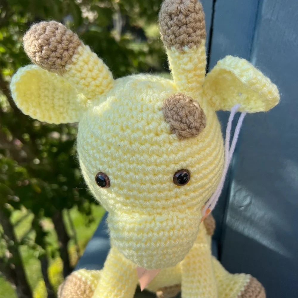 Handmade Crochet Sitting Giraffe